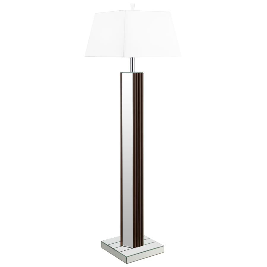 Elena 67-inch Square Tapered Mirrored Floor Lamp Brown - 920178