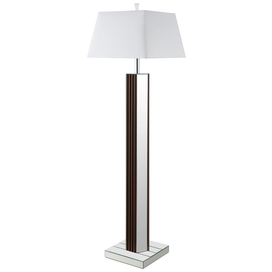 Elena 67-inch Square Tapered Mirrored Floor Lamp Brown - 920178