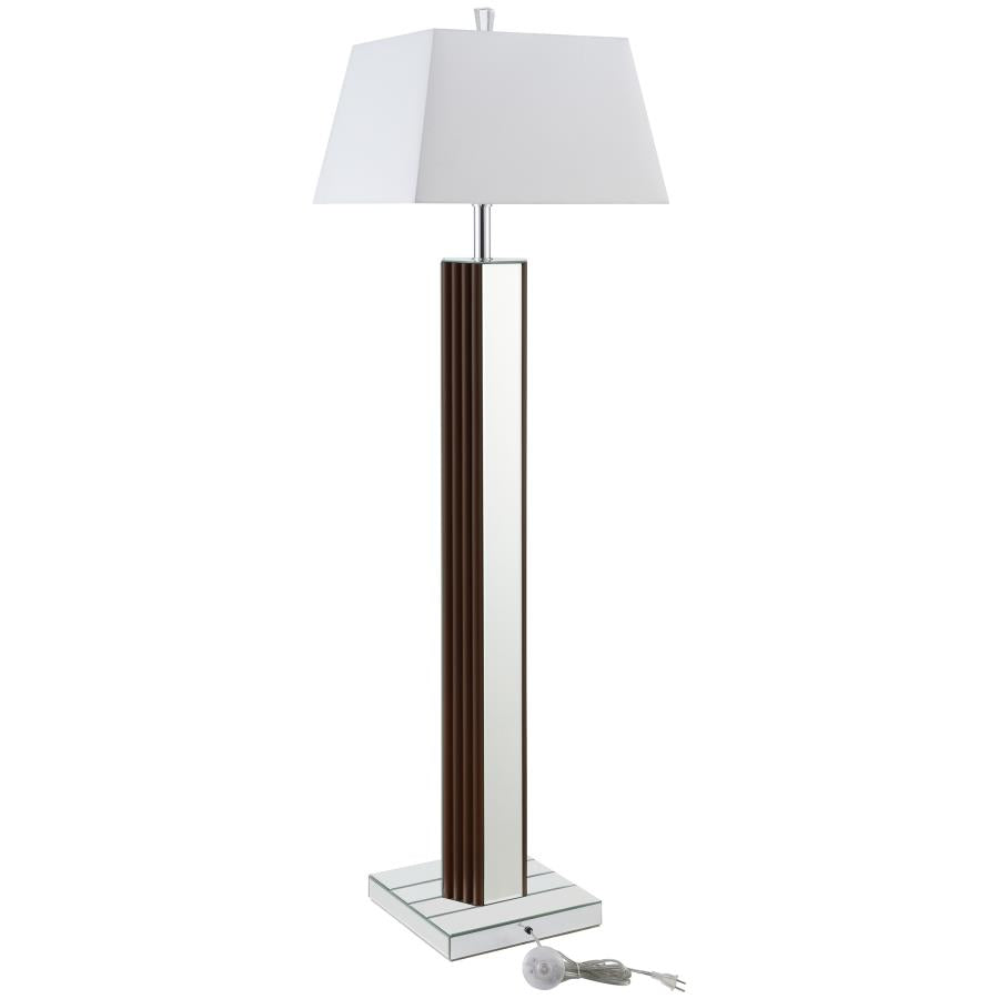 Elena 67-inch Square Tapered Mirrored Floor Lamp Brown - 920178