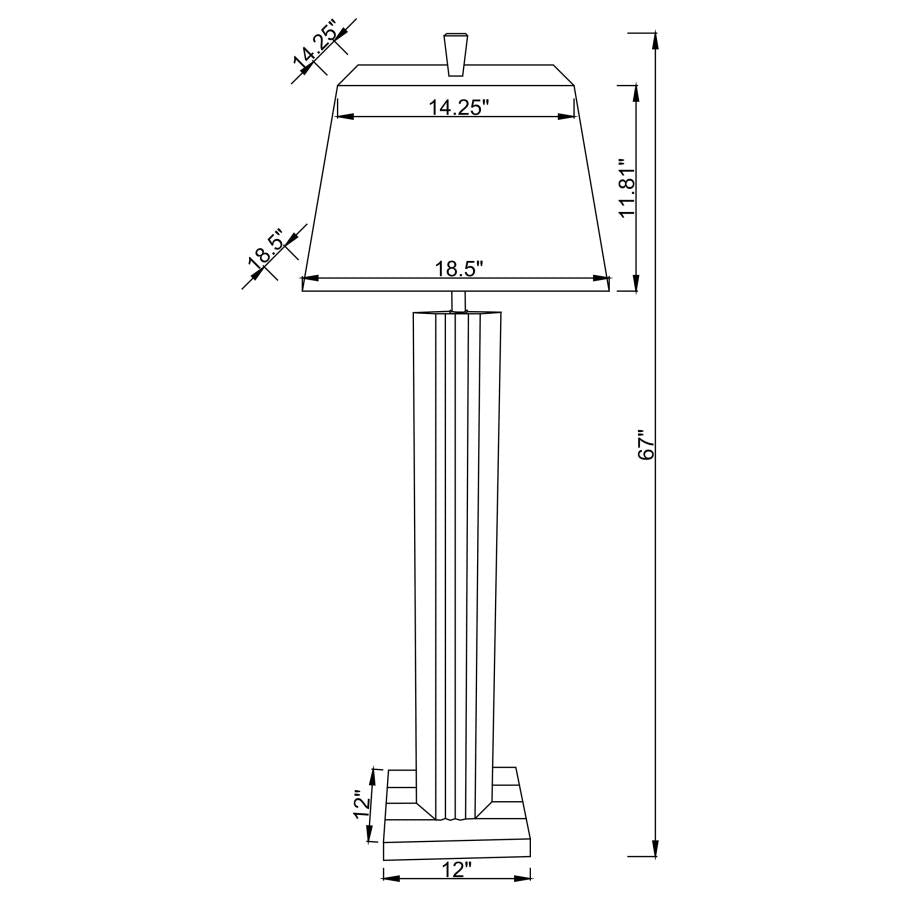 Elena 67-inch Square Tapered Mirrored Floor Lamp Brown - 920178