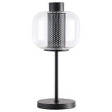 Ingrid 22-inch Glass Shade Bedside Table Lamp Black - 920211