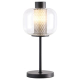 Ingrid 22-inch Glass Shade Bedside Table Lamp Black - 920211