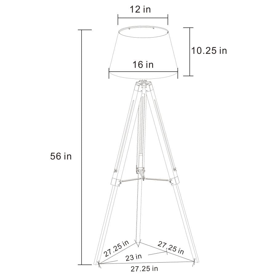 Dayton 56-inch Empire Shade Metal Tripod Floor Lamp Grey - 920212