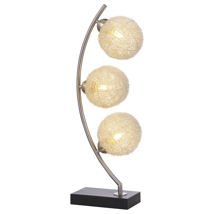 Claudia 30-inch Woven Spherical Metal Table Lamp Black - 920233