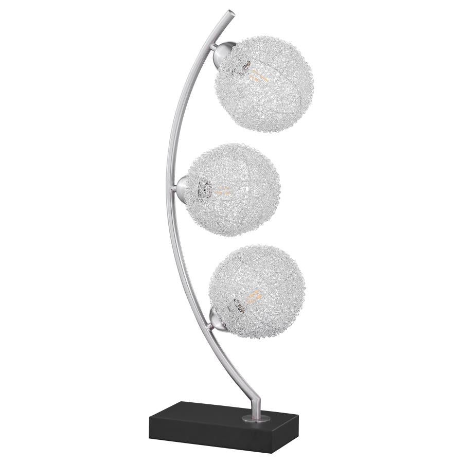 Claudia 30-inch Woven Spherical Metal Table Lamp Black - 920233