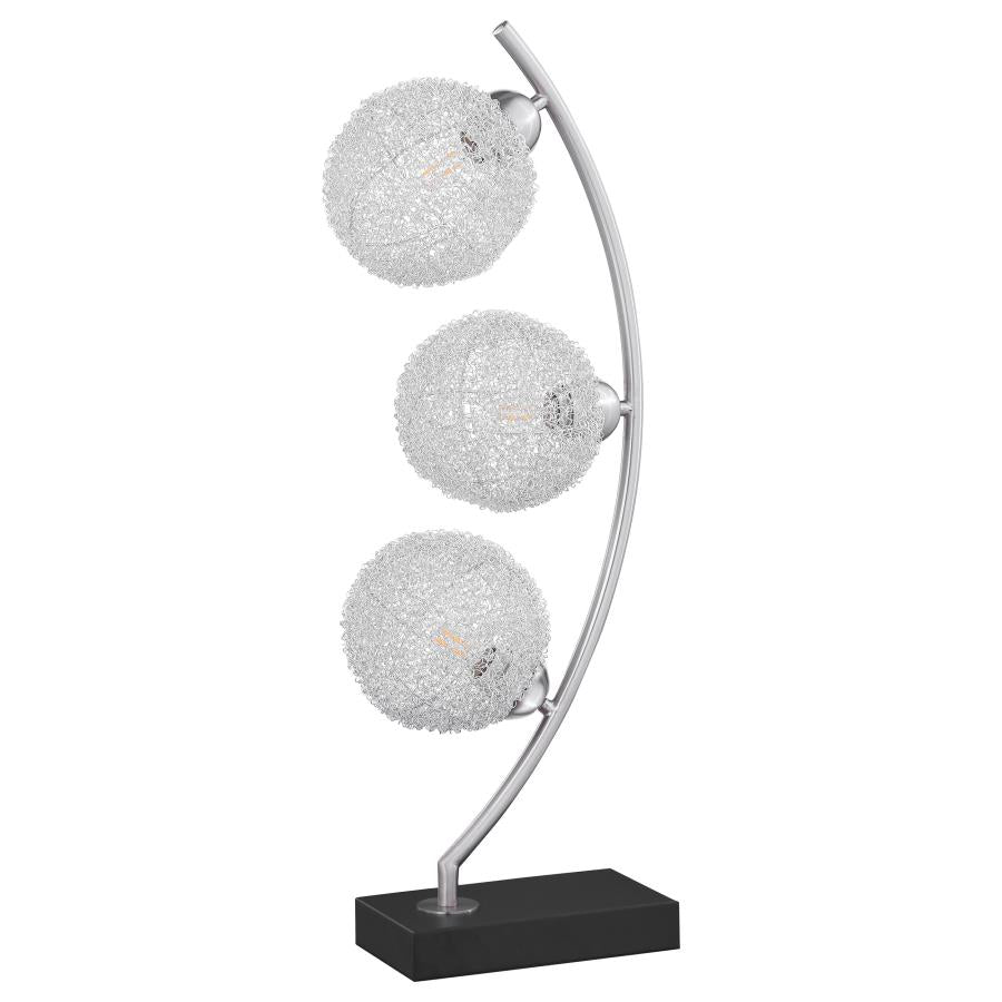 Claudia 30-inch Woven Spherical Metal Table Lamp Black - 920233