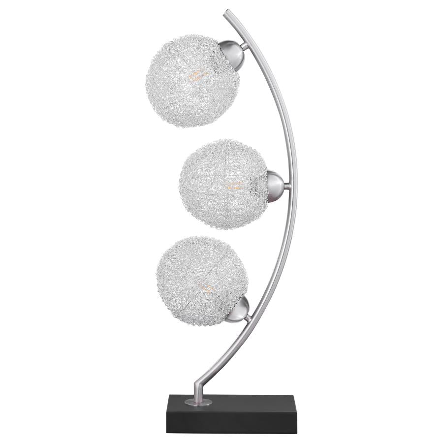 Claudia 30-inch Woven Spherical Metal Table Lamp Black - 920233