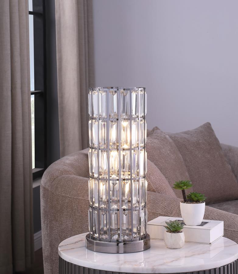 Wanda 20-inch Crystal Shade Bedside Table Lamp Black - 920234