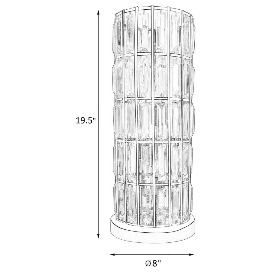 Wanda 20-inch Crystal Shade Bedside Table Lamp Silver - 920235