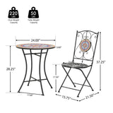 Lambert - Outdoor Chat Set - Black / Red