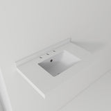Basin Sink With 2" Thick Rim, Triple Faucet Holes, Sink Only