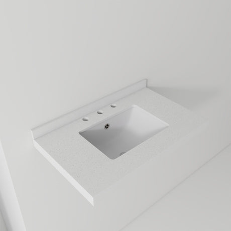 Basin Sink With 2" Thick Rim, Triple Faucet Holes, Sink Only