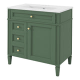 Bathroom Vanity With Top Sink, Storage Cabinet With 2 Drawers, Tip Out Drawer