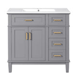 Modern Bathroom Vanity With Ceramic Sink, Soft Close Storage Cabinet