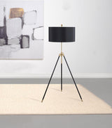 Zabka 63-inch Drum Shade Metal Tripod Floor Lamp Black - 923255