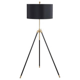 Zabka 63-inch Drum Shade Metal Tripod Floor Lamp Black - 923255