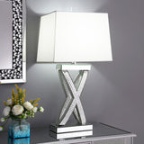 Dominick 31-inch Tapered Mirrored Acrylic Table Lamp Silver - 923289