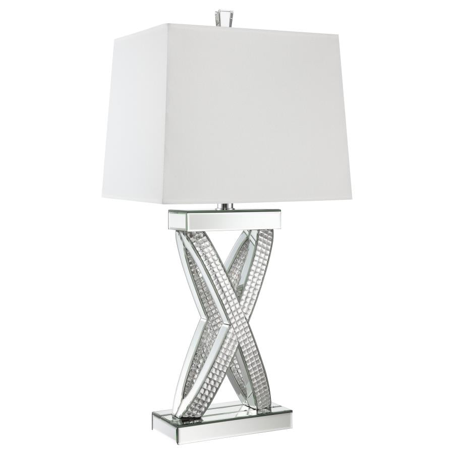 Dominick 31-inch Tapered Mirrored Acrylic Table Lamp Silver - 923289