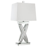 Dominick 31-inch Tapered Mirrored Acrylic Table Lamp Silver - 923289