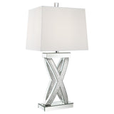 Dominick 31-inch Tapered Mirrored Acrylic Table Lamp Silver - 923289