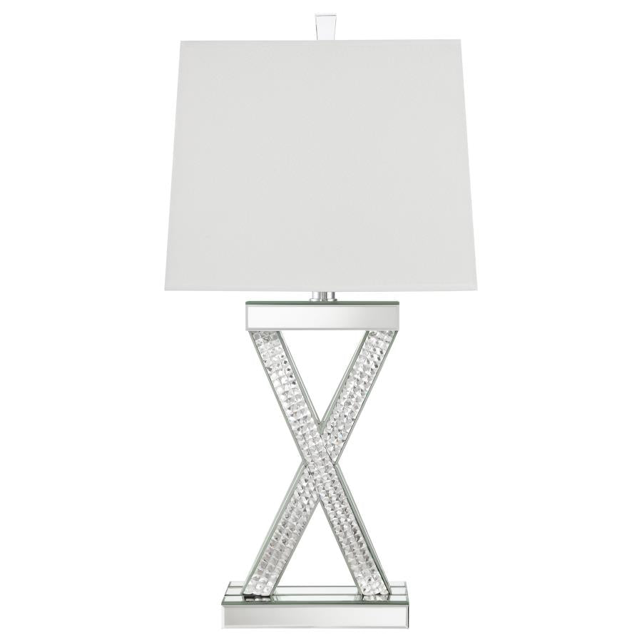 Dominick 31-inch Tapered Mirrored Acrylic Table Lamp Silver - 923289