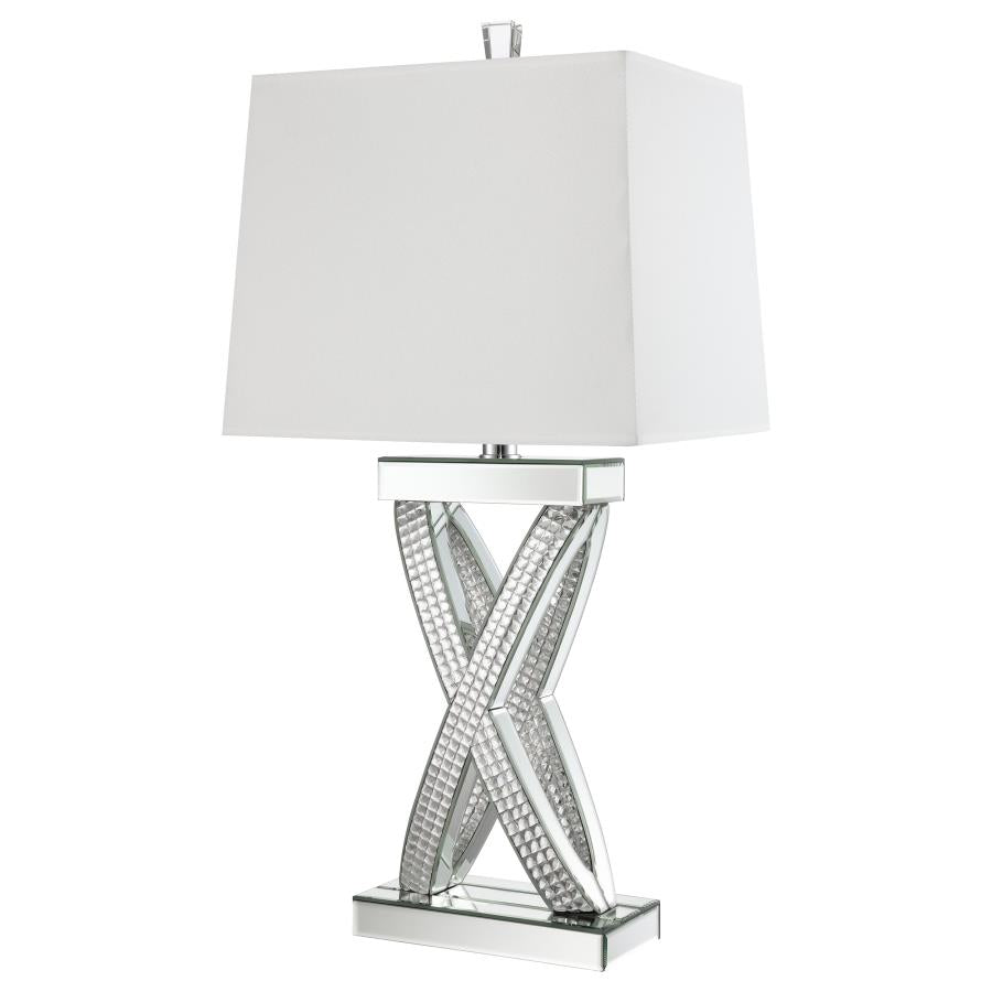 Dominick 31-inch Tapered Mirrored Acrylic Table Lamp Silver - 923289
