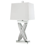 Dominick 31-inch Tapered Mirrored Acrylic Table Lamp Silver - 923289