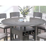 Counter Height Dining Table With Built In Lazy Susan And Storage Shelves