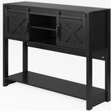 Farmhouse Entryway Table With Sliding Barn Door