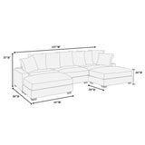 5 Piece Modular Sectional Set Couch With LAF & RAF Chairs, Living Room Furniture - Dark Gray