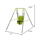 Xns001 - Baby Swing With Safety Seat Indoor / Outdoor - Black / Green