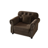 Sofa With Nailhead Trim And Rolled Armrests