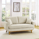 Upholstered Loveseat With Arms And Pillows