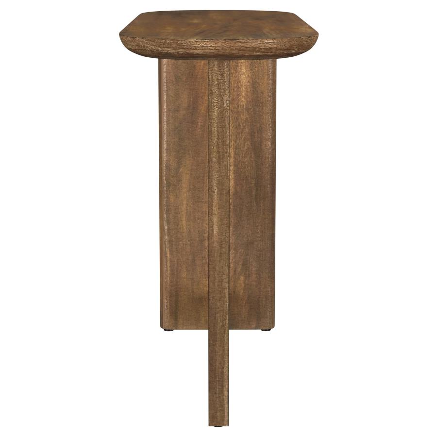 Fletcher Oval Solid Mango Wood Entryway Console Table Brown - 930030