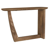 Fletcher Oval Solid Mango Wood Entryway Console Table Brown - 930030