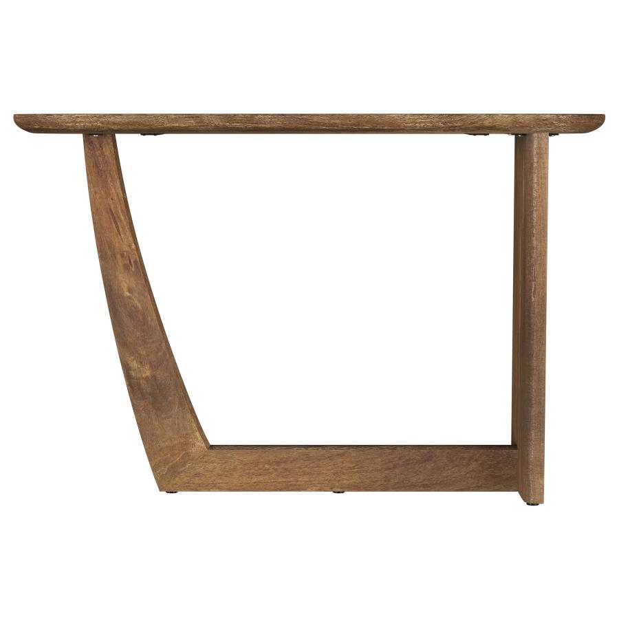 Fletcher Oval Solid Mango Wood Entryway Console Table Brown - 930030