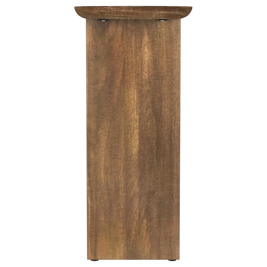 Fletcher Oval Solid Mango Wood Entryway Console Table Brown - 930030