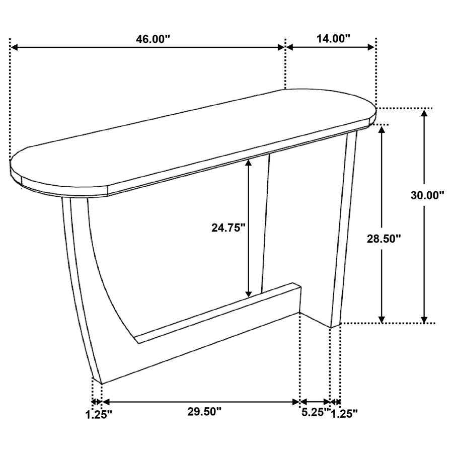 Fletcher Oval Solid Mango Wood Entryway Console Table Brown - 930030