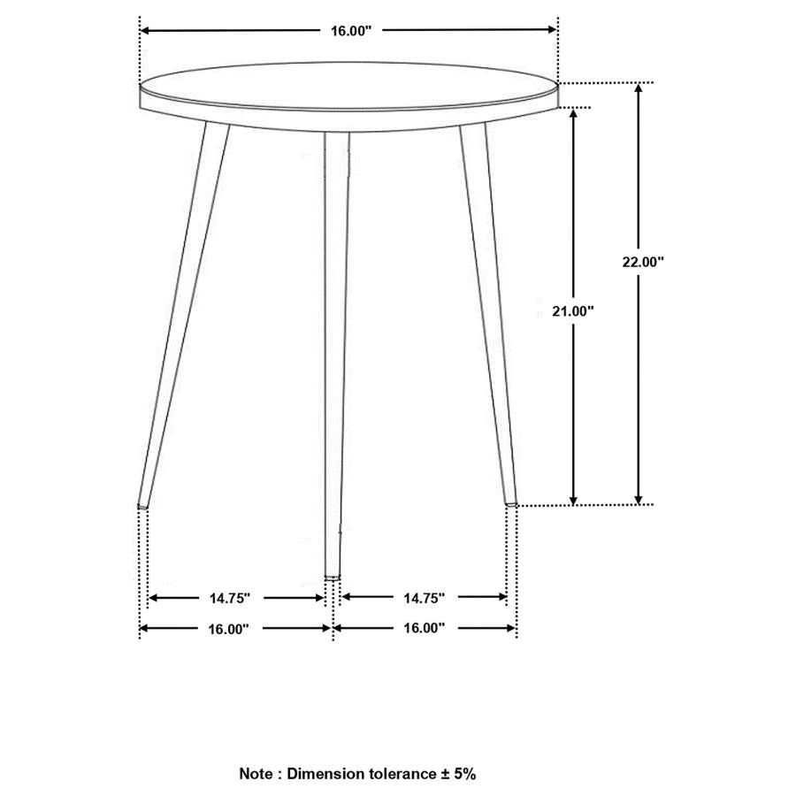 Acheson Round Marble Top Side Table White and Gold - 930060