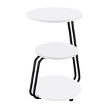 Hilly 3-tier Round Accent Side Table White and Black - 930071