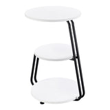 Hilly 3-tier Round Accent Side Table White and Black - 930071
