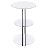 Hilly 3-tier Round Accent Side Table White and Black - 930071