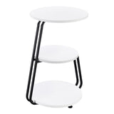 Hilly 3-tier Round Accent Side Table White and Black - 930071