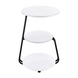 Hilly 3-tier Round Accent Side Table White and Black - 930071