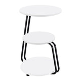 Hilly 3-tier Round Accent Side Table White and Black - 930071