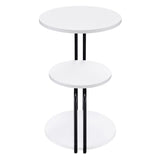 Hilly 3-tier Round Accent Side Table White and Black - 930071