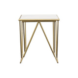 Bette 2-piece Marble Top Nesting Table Set White and Gold - 930075