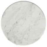 Berkeley Round Marble Top Side Table White and Brown - 930080
