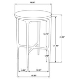 Baldwin Round Marble Top Side Table White and Gold - 930081