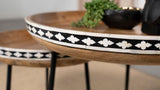 Ollie 2-piece Solid Wood Bone Inlay Nesting Table Natural - 930193